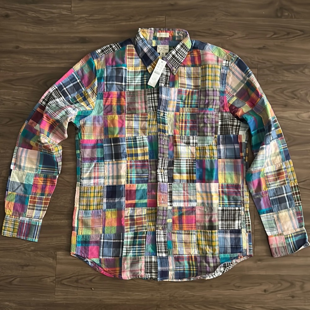 J. Crew Mens Madras Shirt.  NWT
